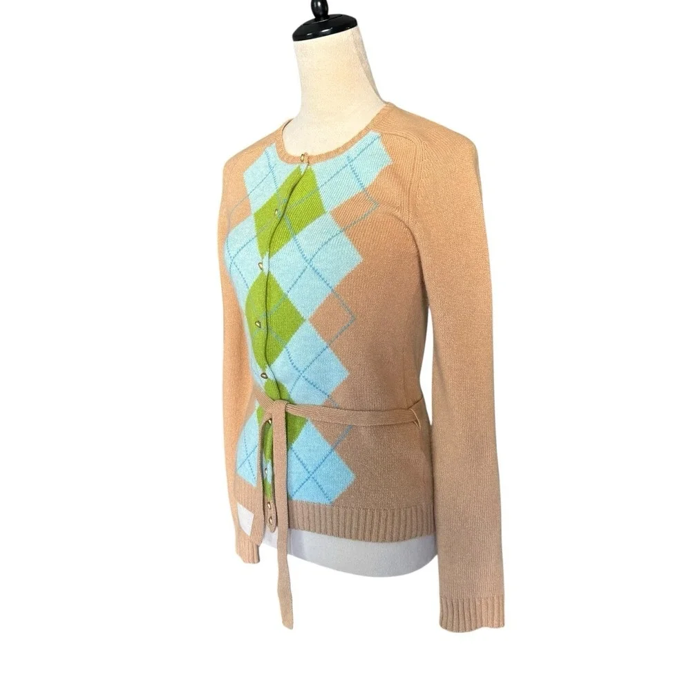 J.Crew Vintage Cardigan Merino Wool/ Angora / Cashmere Argyle Preppy Academia S - Picture 5 of 15
